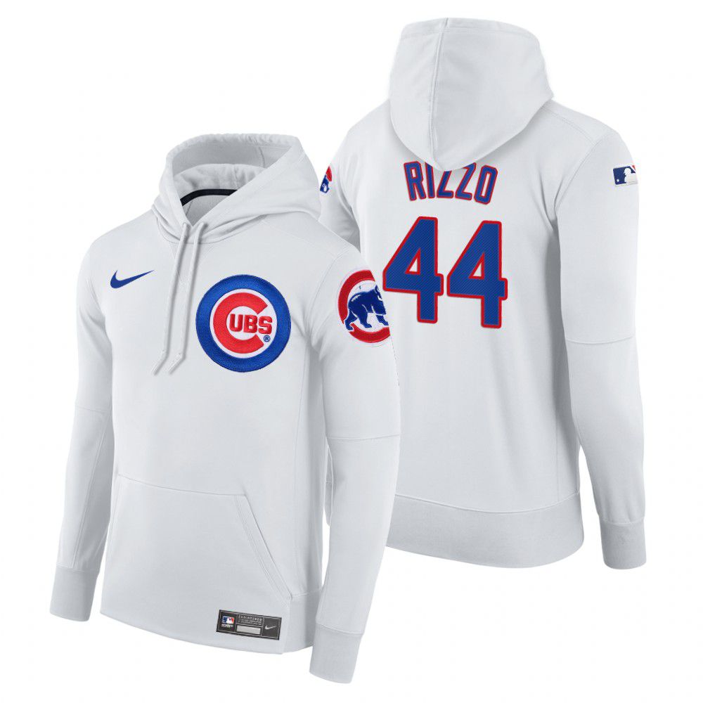 Men Chicago Cubs #44 Rizzo white home hoodie 2021 MLB Nike Jerseys->chicago cubs->MLB Jersey